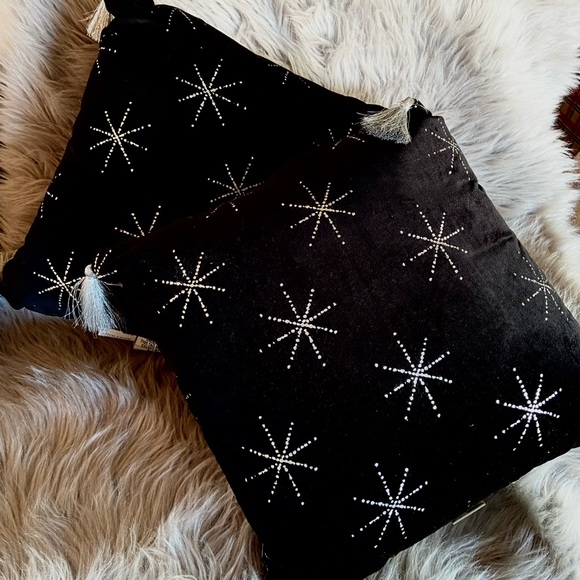 3 Black and Silver Pillows Brand New LOT - Picture 3 of 4